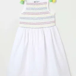 Fame Forever by Lifestyle Kids White Cotton Embroidered Dress-picture-29