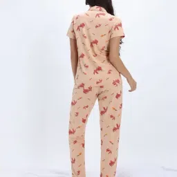 Zivame Pink Relaxed Fit Printed Night Suit image 2