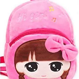 dzert Kids School Bag Soft Plush Backpacks Cartoon/Boy/Girl/Baby/ (2-5 Years) (Duck & Hi Girl) image 3