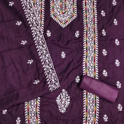 Panzora Floral Embroidered Unstitched Dress Material image 2