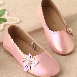 Cute Walk by Babyhug Slip On Ballerina With Pearl Applique -Pink-picture-26