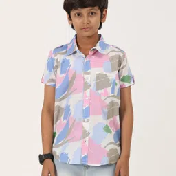 Zion Cotton Half Sleeves Abstract Printed Shirt - Multi Colour-picture-12