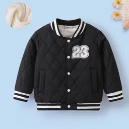 Mark & Mia Full Sleeves Bomber Jacket With Number Patch - Black-picture-34