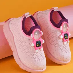 KATS Mesh Detailed & Astronaut Applique Detailed Shoes - Pink image 1