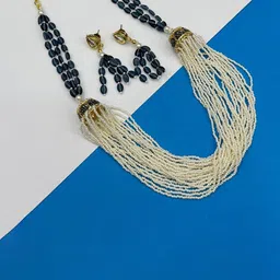 VANSHIKA JEWELS Gold Plated Beaded Jewellery Set image 1
