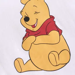 Babyhug Disney Single Jersey Knit Dungaree & Full Sleeves T-Shirt With Winnie The Pooh Graphics - Red & White image 5