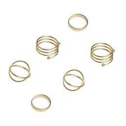 JOKER & WITCH Set Of 6 Gold-Plated Galactic Midi Finger Rings image 1