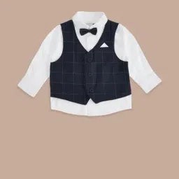 Pantaloons Baby White & Navy Cotton Regular Fit Full Sleeves Shirt Set-picture-23