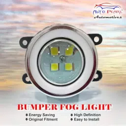 Auto Pearl 4 LED 3 in 1 Chrome Ring DRL Fog Lamp with Wiring Kit White, Yellow & Blue Compatible For Ford Fusion image 2
