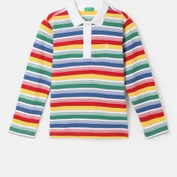 United Colors of Benetton Kids Multicolor Striped Full Sleeves Polo T-Shirt-picture-21
