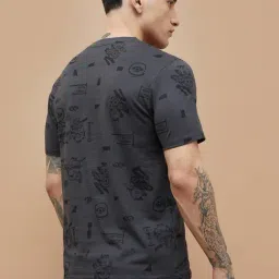 Fame Forever By Lifestyle Dark Grey Cotton Regular Fit Printed T-Shirt image 2