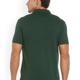 Allen Solly Men Green Solid Polo Collar T-shirt image 4