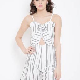 DODO & MOA Black & White Cotton Striped Playsuit-picture-43