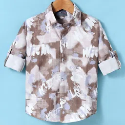 Dapper Dudes Full Sleeves Abstract Printed Shirt - Brown-picture-16