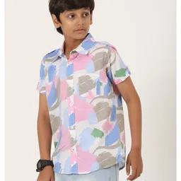 Zion Cotton Half Sleeves Abstract Printed Shirt - Multi Colour image 4