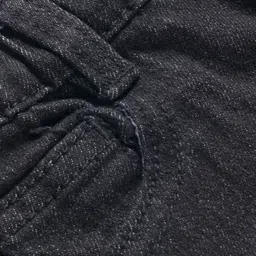 Babyhug Denim Full Length Washed Jeans with Stretch - Black image 3