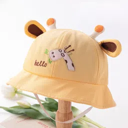 Babyhug Hello Giraffe Embroidered Bucket Hat Yellow - Diameter 17 cm image 5