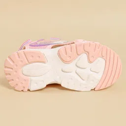 Pine Kids Sandals with Velcro Closure & Hearts Print - Pink image 5
