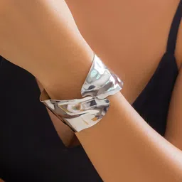 Jewels Galaxy Women Silver-Plated Cuff Bracelet-picture-21