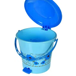 Kuber Industries 2 Pieces Blue Pedal Dustbins - 5l Each image 4