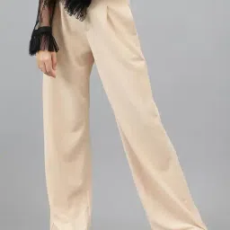 Kotty Beige Regular Fit High Rise Trousers-picture-22