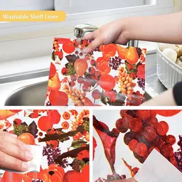 Kuber Industries Red & White 2 Pieces Printed Shelf Liner Organisers image 5