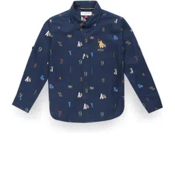 U.S. Polo Assn. Kids Blue Printed Full Sleeves Shirt-picture-12