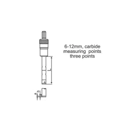 Yamayo Three Points Internal Micrometer 10-12 mm Range 0.001 mm Graduation for Hole Test, 340-012 image 2