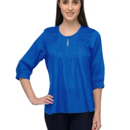 PATRORNA Dark Blue Regular Fit Top-image-1