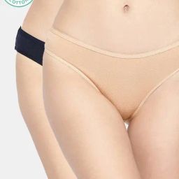 Inner Sense Navy & Beige Plain Bikini Panty - Pack Of 2-picture-18