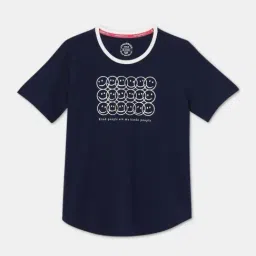 Jockey Kids Imperial Blue Cotton Printed T-Shirt-image-52