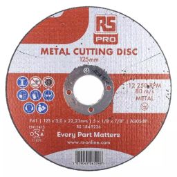 RS PRO Aluminium Oxide Cutting Disc 125mm x 3mm Thick P120 Grit 5 in pack, 1849236-picture-36
