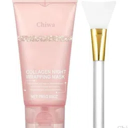 CHIWA Collagen Night Wrapping Mask For Skin Brightening With Brush - 75 ml image 1