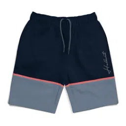 HELLCAT Kids Navy & Grey Color Block Shorts-picture-23