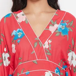 The Kaftan Company Women Floral Printed Kaftan Maxi Nightdress image 5