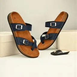 VATELIO Men Blue Solid Slip-On Sandals image 5