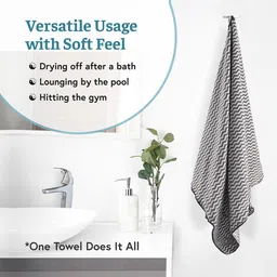 Kuber Industries Grey & Blue 4 Pcs Printed 280 GSM Ultra Absorbent Soft Hand Towels image 4