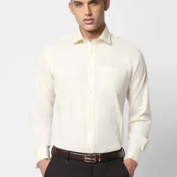 Van Heusen Cream Cotton Regular Fit Shirt-image-12