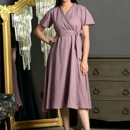 KALINI Women Cotton Wrap Dresses-image-18