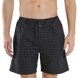 jockey Cotton Men's Checkered Boxers (1223_Black_XL), X Large image 1