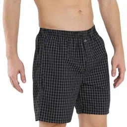 jockey Cotton Men's Checkered Boxers (1223_Black_XL), X Large image 2