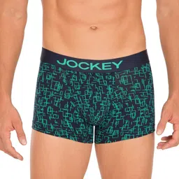 jockey Cotton Men's Printed Trunks (Fp23_Navy Blue_M), Medium image 1