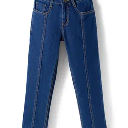 Pine Kids Denim Woven Full Length Washed Jeans - Navy Blue-picture-26