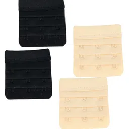Fabme Pack Of 2 Solid Bra Extenders - Black & Cream-picture-31