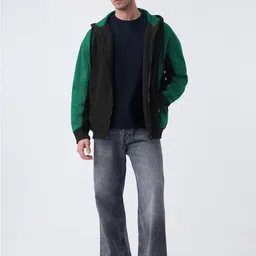 The Souled Store Men Colourblocked Hooded Sweatshirt image 3