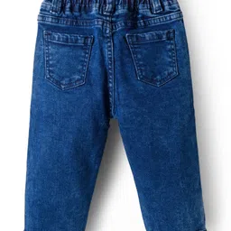 Mark & Mia Cotton Denim Full Length Jeans With Badge Detailing - Blue image 3