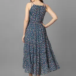 CORSICA Floral Print Georgette A-Line Midi Dress image 4