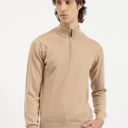 United Colors of Benetton Merino Men Solid Regular Fit Funnel Neck Wool Sweater-picture-42