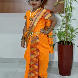 Mom and Me Girls Art Silk Sarees image 2