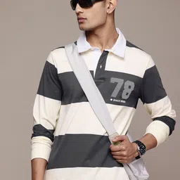 The Roadster Lifestyle Co. Men Striped Polo Collar T-shirt-picture-17